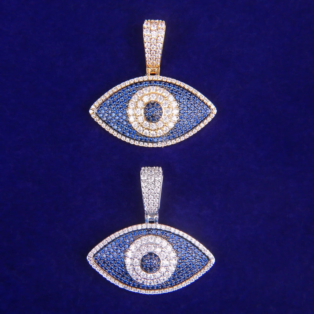 Blue Eye Pendant With Tennis Chain